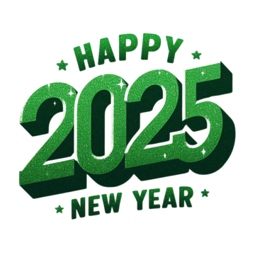 Zielony napis szczęśliwego 2025 roku